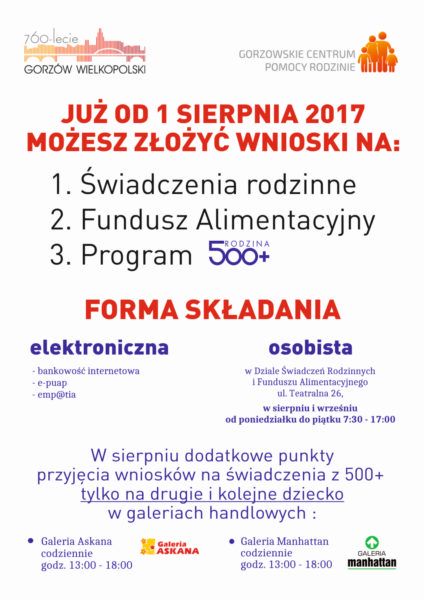 Read more about the article Złóż wniosek od 1 sierpnia 2017 r.