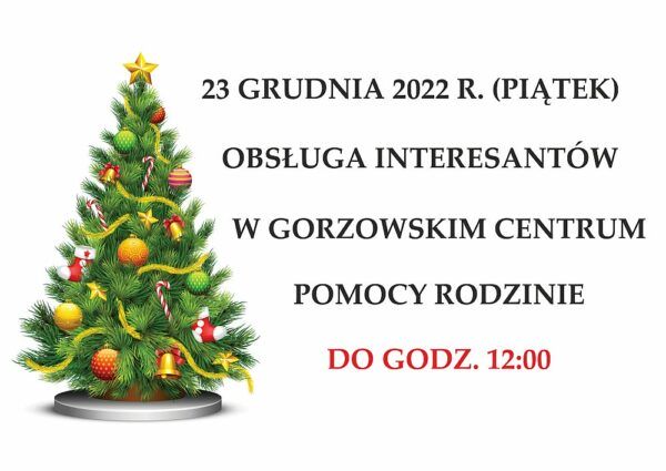 Read more about the article 23 grudnia 2022 r. krótsza obsługa interesantów